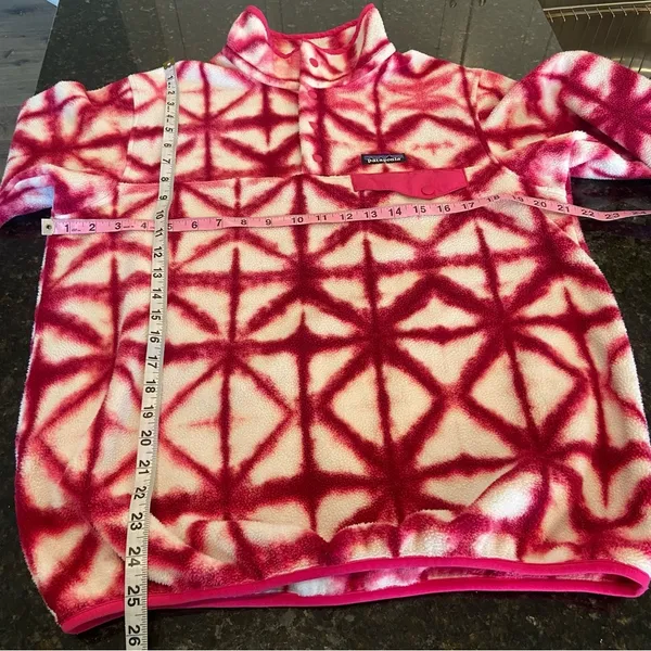 Patagonia Shibori Pink Diamond Tie Dye Synchilla Sweater Size Medium Fleece - Image 10