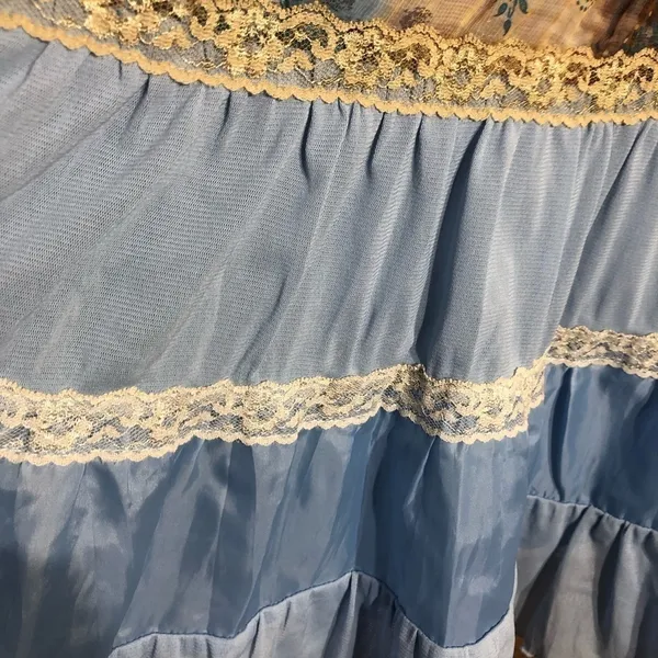 Vintage Peasant Skirt white lace top coquette romantic fairy Ren fair whimsy S - Image 11