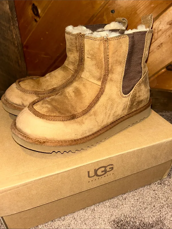 UGG mini bloke mid rise boots in chestnut tan - Image 3