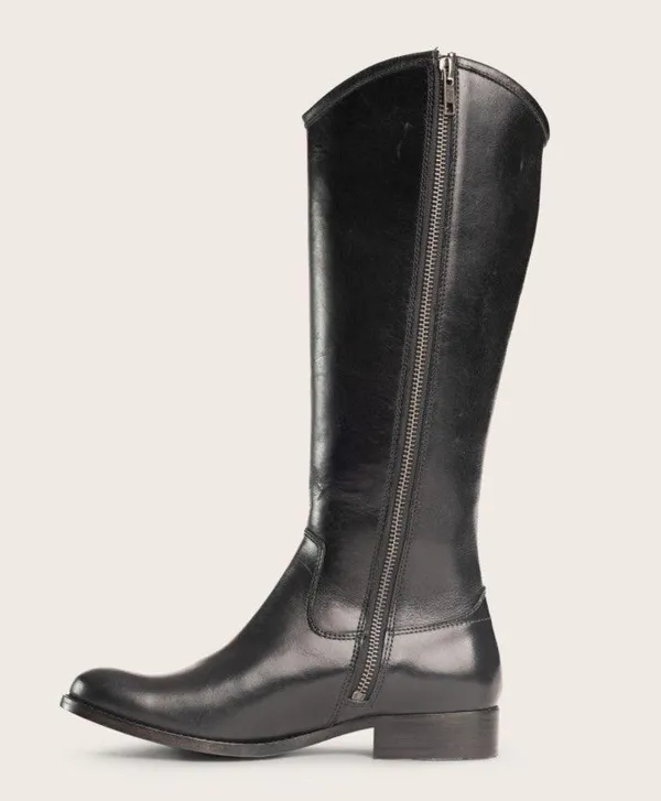 Frye Melissa Button Inside Zip Boots Black Riding Boots Women’s Size 6 - Image 2