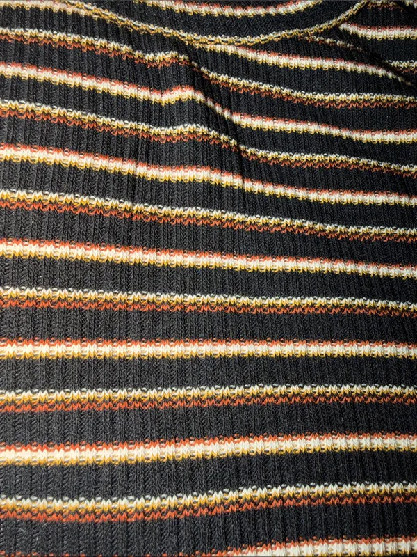 Staccato Striped Ribbed Sleeveless Tank in Brown and Cream - Image 4