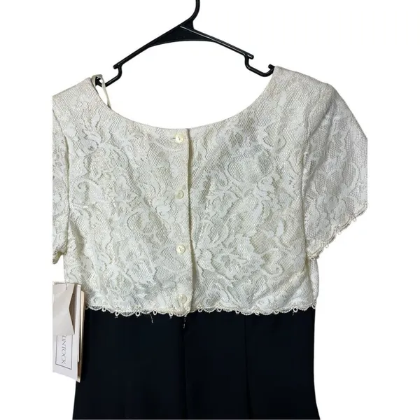VIntage Scott McClintock 80s 90s Floral‎ Lace Short Sleeve Mini Dress Size 8 - Image 11