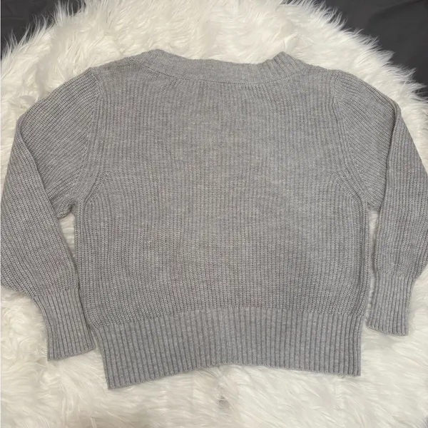 Garage Gray V-Neck Sweater Size S/P - Image 3