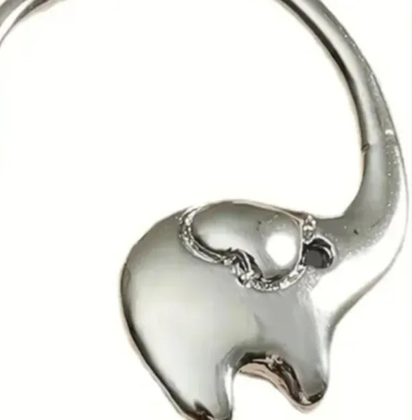 Elephant🐘Earrings trunk up= good luck!! Silver - Image 3
