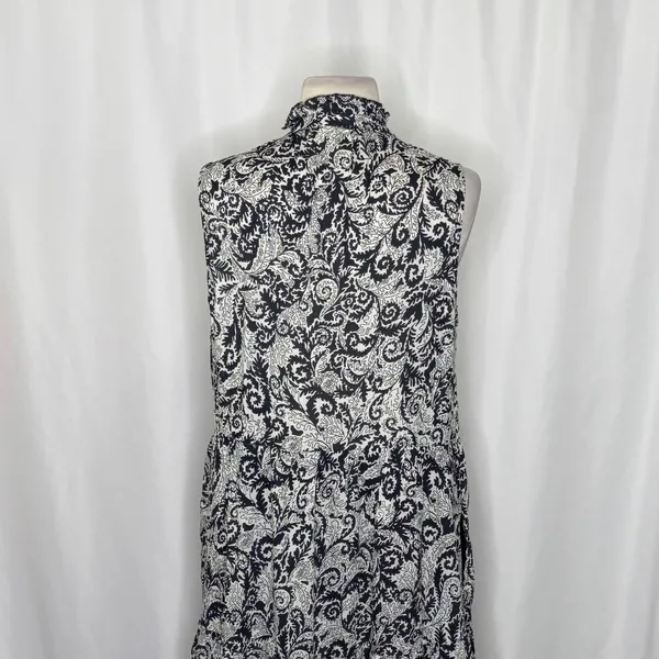 NEW!! Anthropologie MAEVE Marya Tiered Maxi Dress Black Botanical Print Small - Image 9