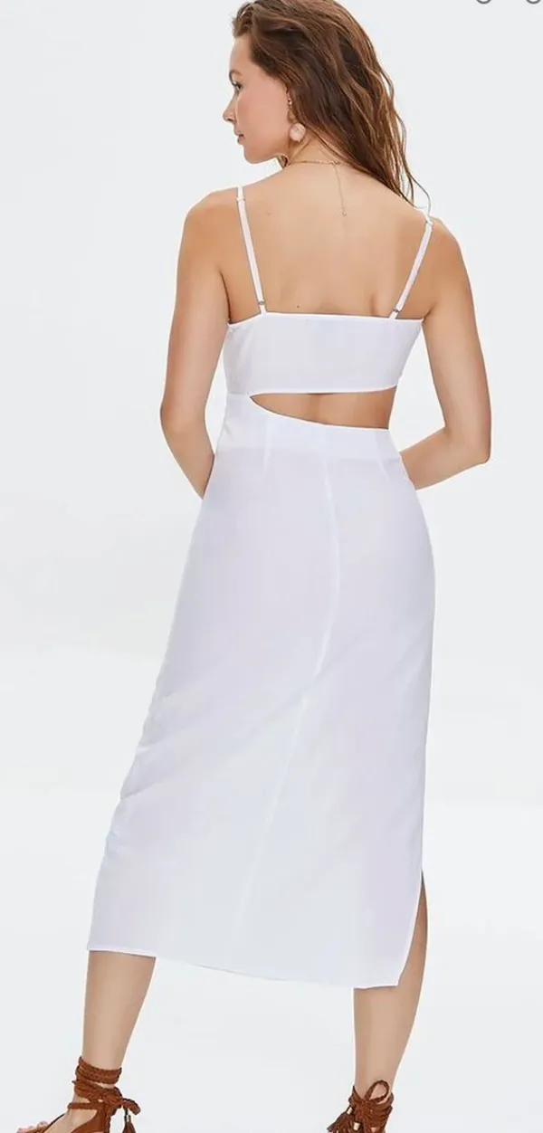 White Cutout MIDI Dress Size M - Image 3