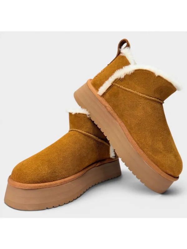 Koolaburra by UGG Koola Ultra Mini Platform Boots Cognac Womens 7 New - Image 7
