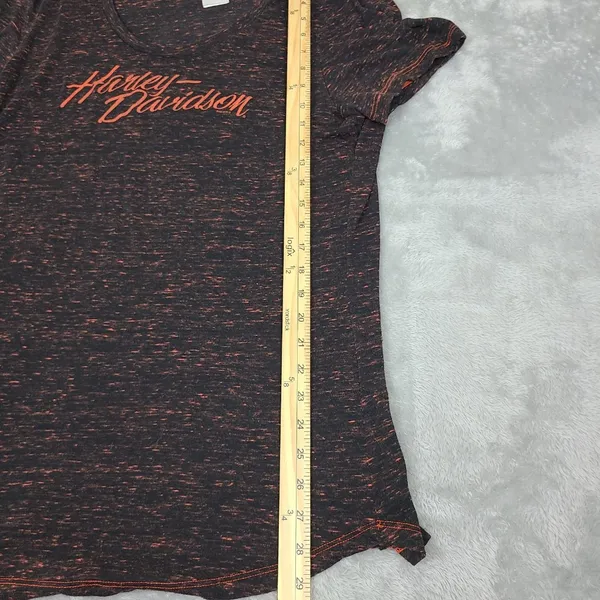 Harley Davidson‎ Short Sleeve T-Shirt Black/orange Washout Size 2XL Lafayette IN - Image 8