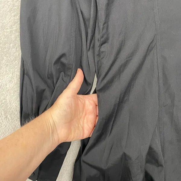 Madewell Dress 2 Black Seamed Long‎ Sleeve Mini Poplin Shirtdress Pockets NV025 - Image 10