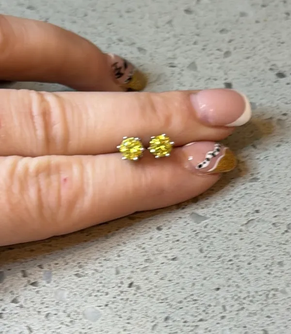 New Moissanite 1.0 carat Lemon Yellow Studs - Image 7