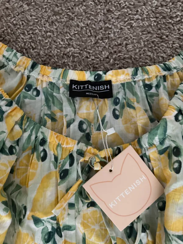 Kittenish Yellow and Green Lemon Print Set - Image 4