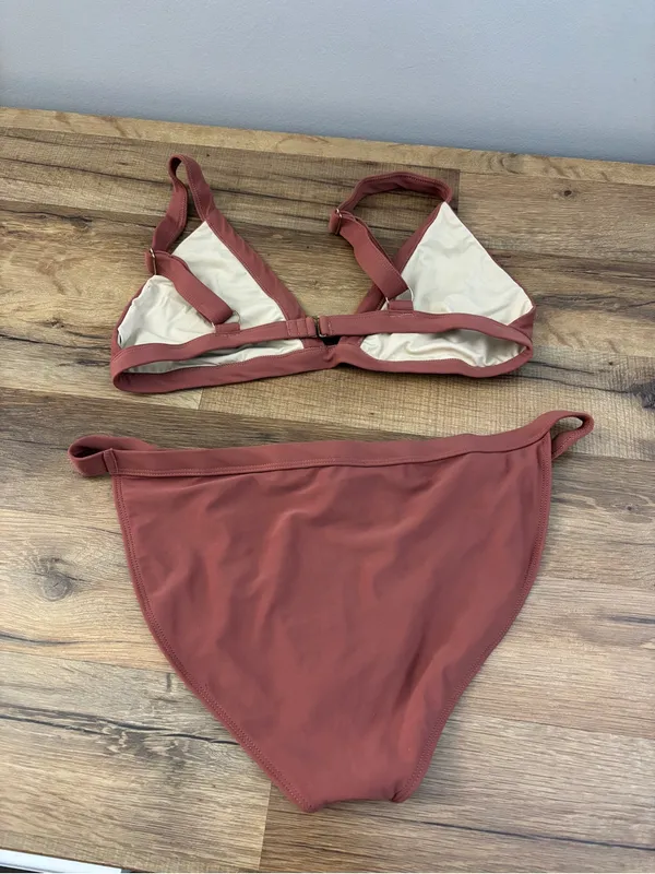 Joyfolie Classic Triangle Bikini Set Mauve Rose Minimalist Swimwear - Image 2