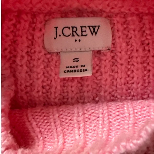 J. Crew Cotton Blend Cable Knit Mock Neck Sweater Bright Peppermint Size Small - Image 7