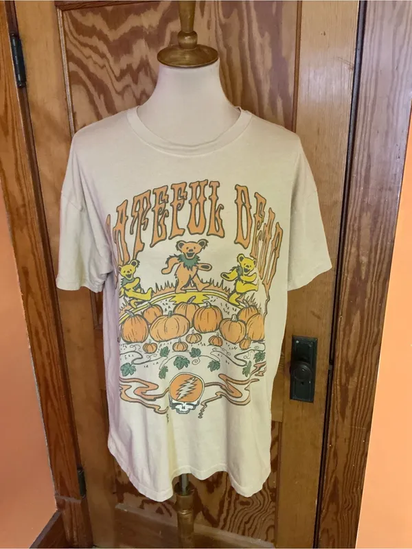 American Eagle Grateful Dead Pumpkin Patch Bears Graphic Band Tee XS Oversized - Image 3