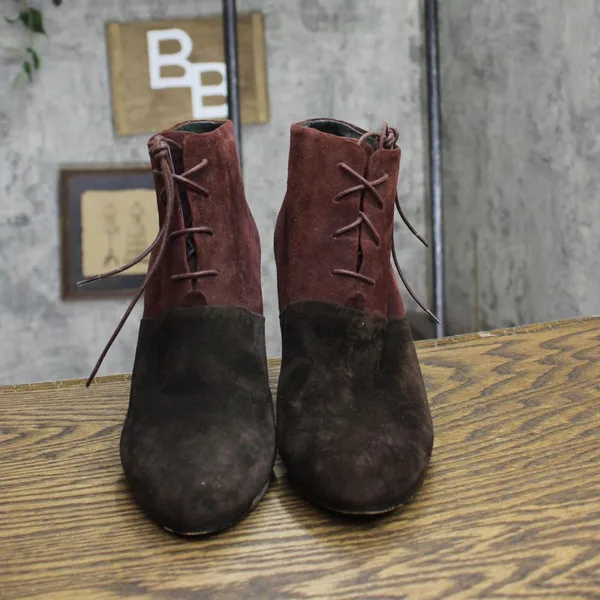 Jil Sander Vintage Colorblock Suede Lace Up Heeled Booties EUR 39 (US 8.5M) - Image 3