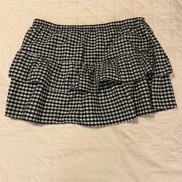 Wild fable black gingham ruffle skort - Image 2