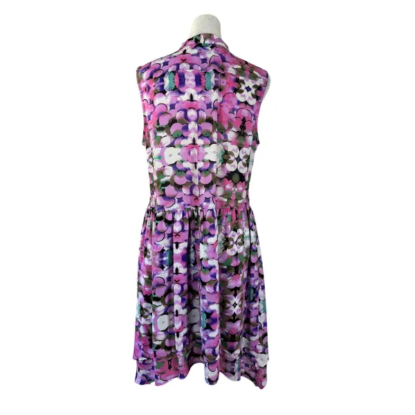 L’Amour Nanette Lepore Abstract Print Sleeveless Belted Knee Length Dress - Image 6