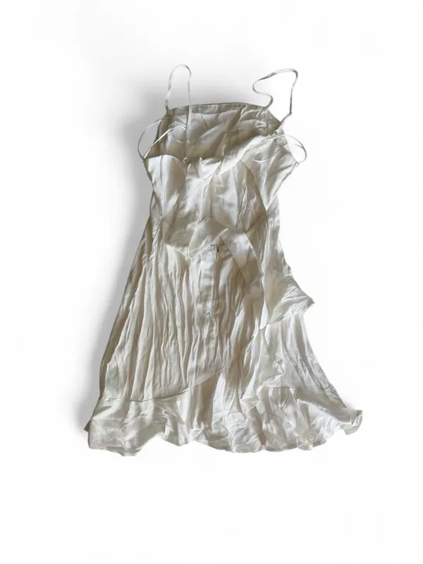 NWT Blue Rain White Ruffle Open Back Mini Dress Size Small - Image 7