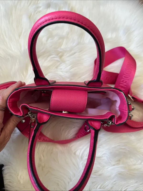 Madden NYC Hot Pink Mini Satchel with Detachable Strap & Rhinestone Pouch - Image 10