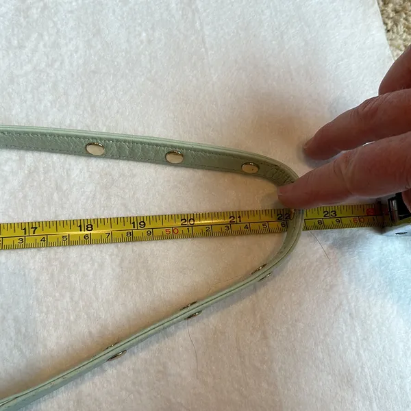 Rebecca MINKOFF Sherbet Green Leather Crossbody Purse Handbag with gold chain - Image 15