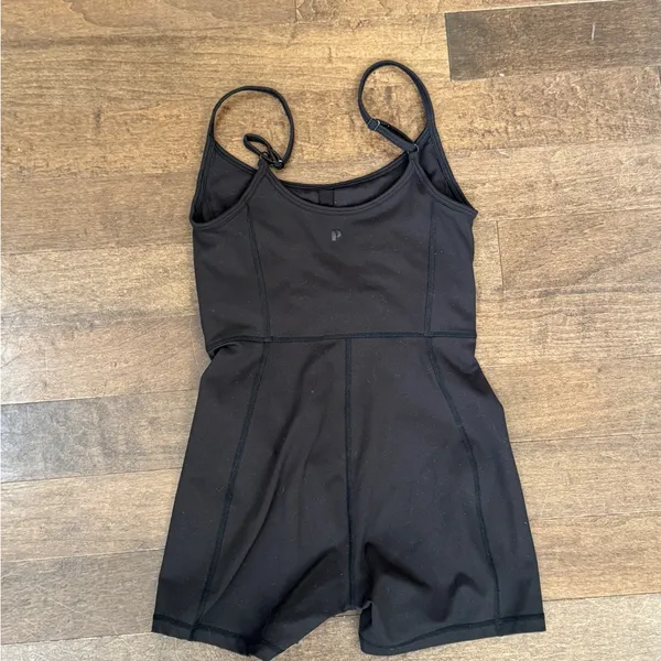 Pacsun PAC 1980 whisper black active speed walker onesie Pilates workout romper - Image 5