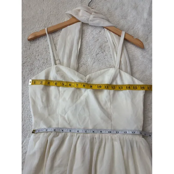 Lulus Irresistibly Darling Ivory Chiffon Midi Dress and Scarf Set Size Large NWT - Image 8