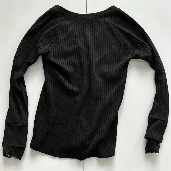 P.S. Kate Black Long‎ Sleeve Top Sz SM - Image 3