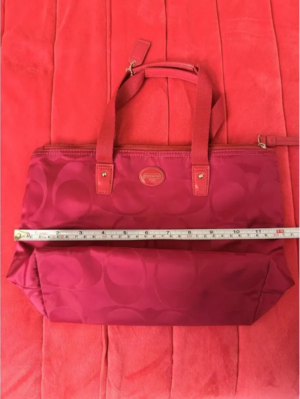 Fuchsia Coach Getaway Signature Nylon Packable Weekender Mini Tote Bag 2013 - Image 5
