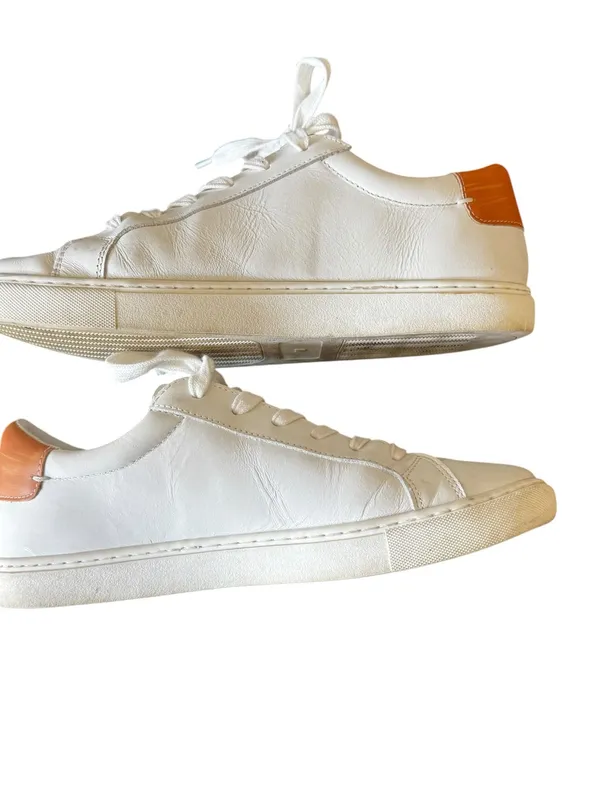 J.McLaughlin - Angelique White Leather Lace-Up Sneakers Tan Accent Sz 9M - Image 7