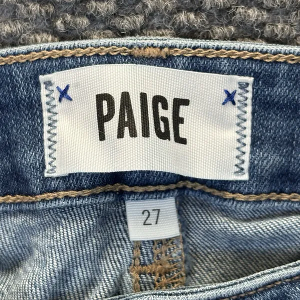 Paige Jeans Womens 27 Blue Hoxton Ankle Skinny Mid Rise Raw‎ Hem Stretch Denim - Image 3