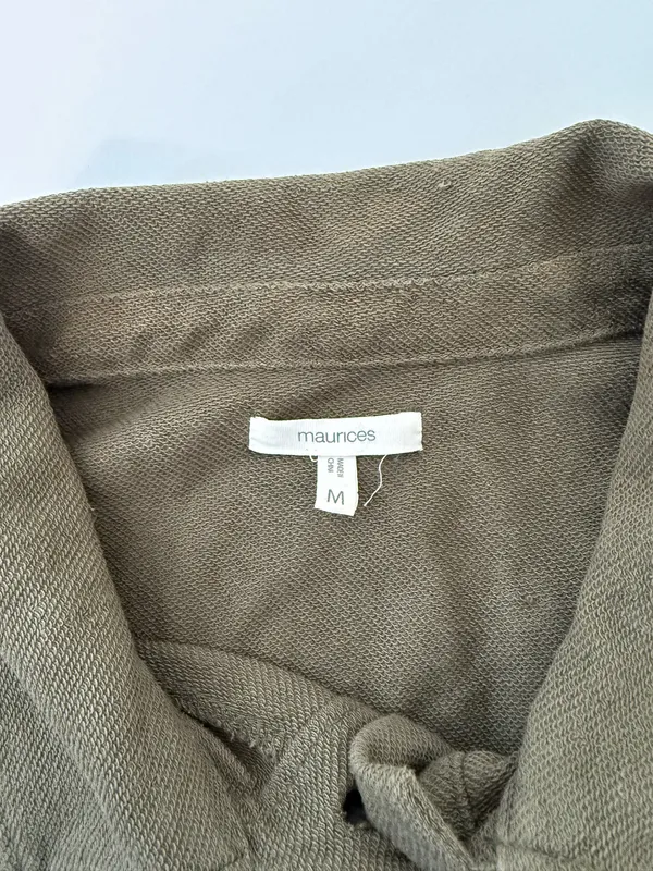 Maurices North Shore Shacket Olive Green Button Front Oversized - Image 9