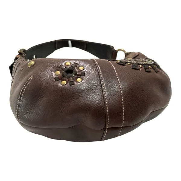 Vintage Coach Mia Soho Brown Leather Studded Starburst Hobo Bag 10062 W/ Hangtag - Image 5