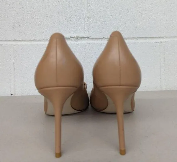 New Jeffrey Campbell nude pointed heels sz11 brown leather slip on sexy classic - Image 3