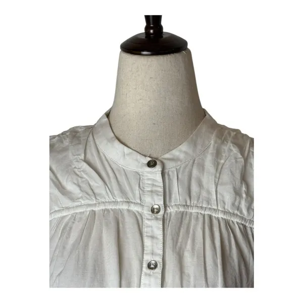 Anthropologie Pilcro‎ Henley Popover Shirt Women XS White Long Sleeve Preppy - Image 5