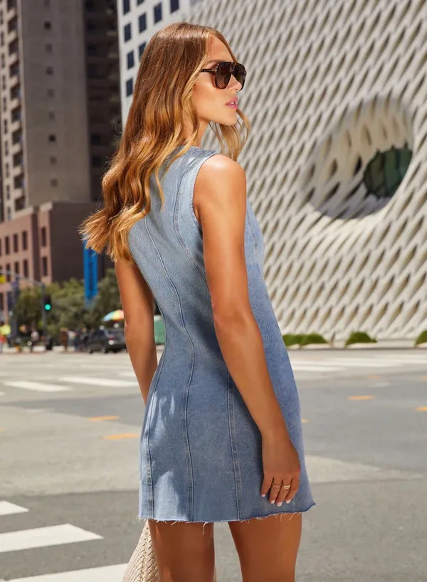 Calypso Denim Dress Blue - Image 5