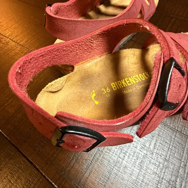 Birkenstock Franca Rose Red Leather Multi-Ankle Strap Sandals Womens 5 36 EU - Image 6