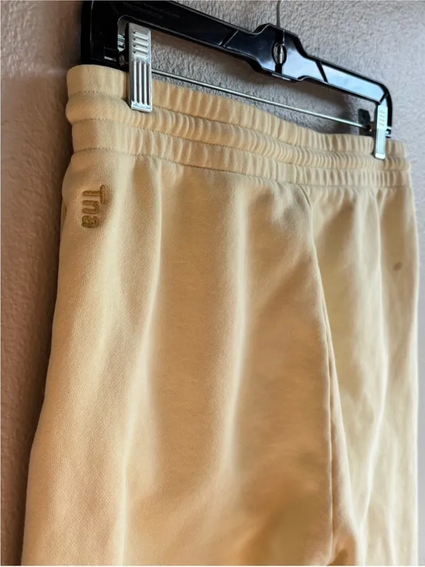 TNA Cozy Fleece Joggers Yellow Size M - Image 5