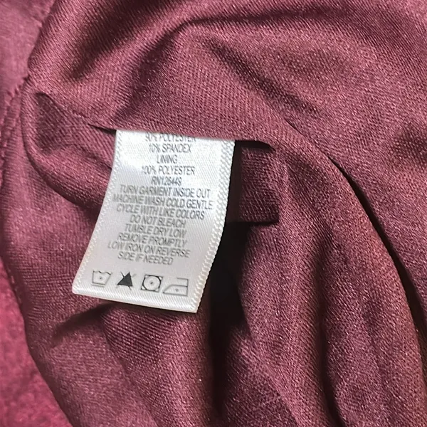 Marc Bouwer Unlimited Burgundy Crushed Velvet Bell Sleeve Keyhole Dress Womens M - Image 15