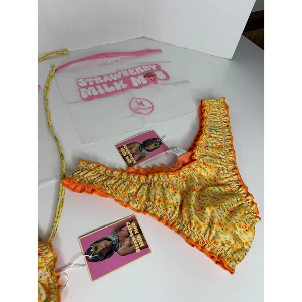 NEW Strawberry Milk Mob Yellow Bikini Size Medium Swim - Image 3