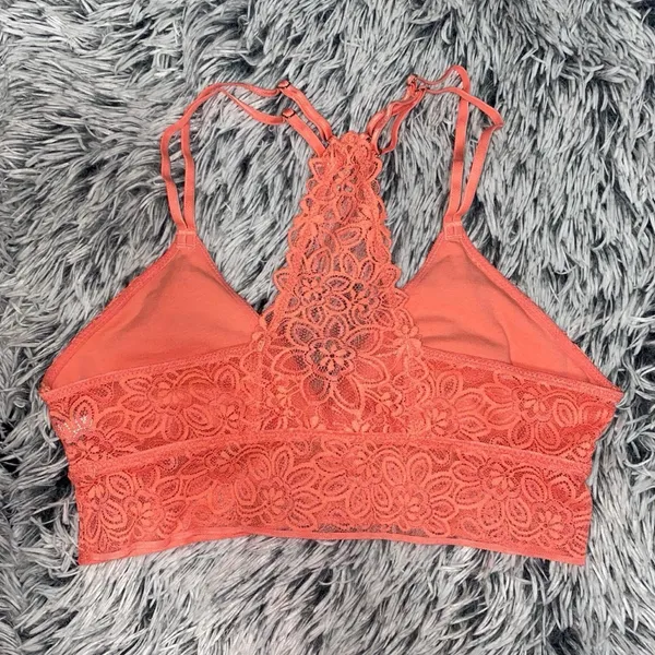 Aerie Bright orange lace bralette - Image 3