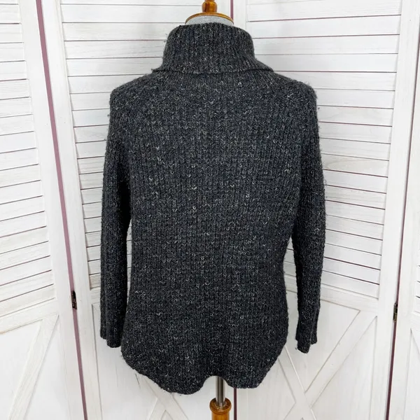Free People Dylan Tweedy Cowl Neck‎ Wool Blend Sweater Black XS Boho Grunge - Image 5