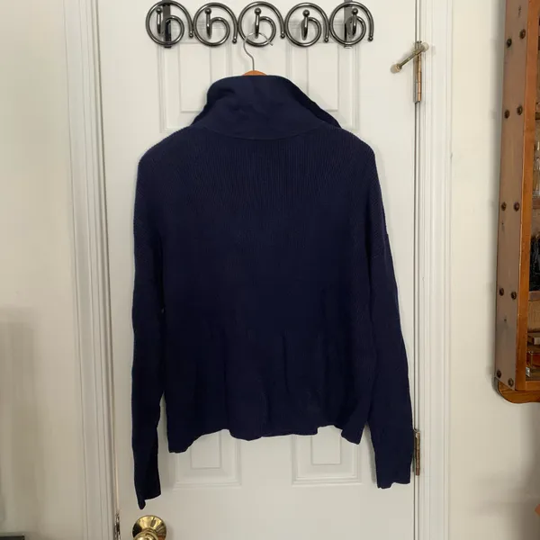 AND Navy Cozy Knit Polo Collar Pullover Sweater - Image 7