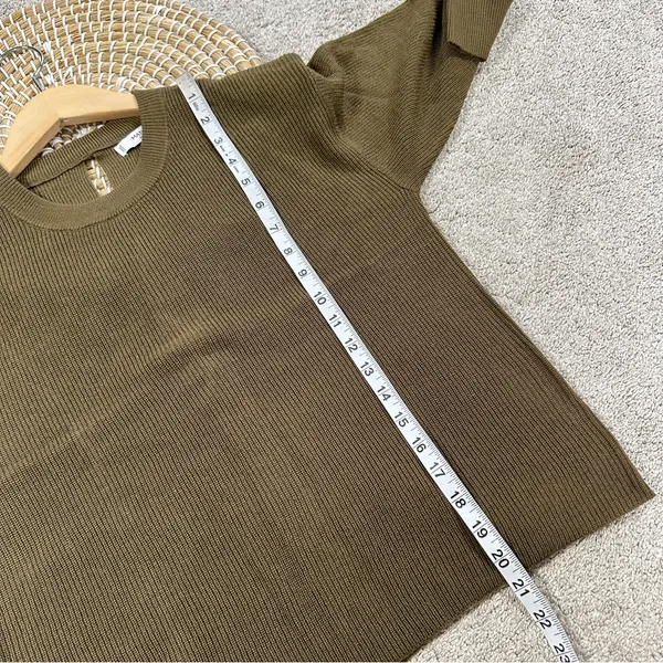 NWT Mango Women’s Crewneck Knit Sweater Longsleeve in Dark Olive S - Image 11