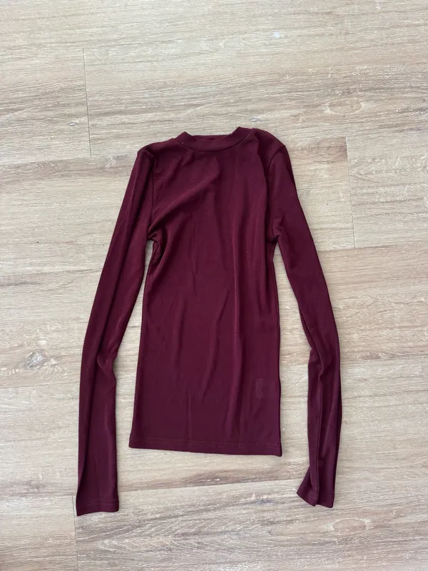 Revolve burgundy sheer long sleeve - Image 3