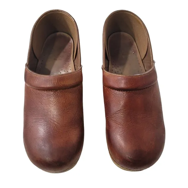 DANSKO Antique Brown Oiled Leather Clogs Size 40 US 9.5-10 - Image 6