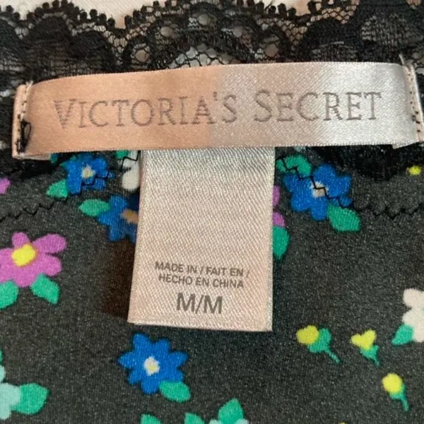 Victoria’s Secret Y2K Satin Floral Slip Dress Lace Trim Size Medium - Image 6