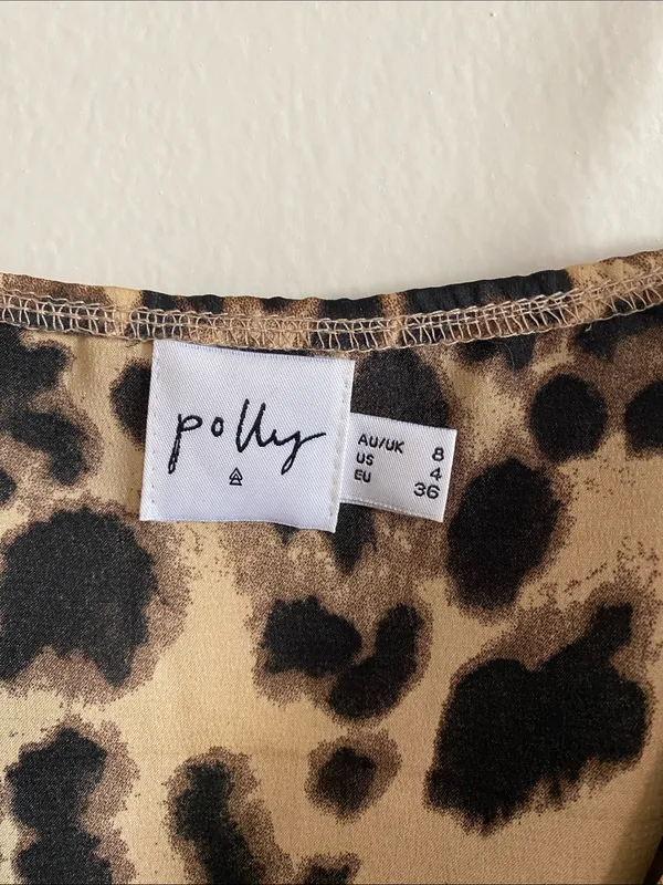 Leopard Print Tie-Front Camisole in Brown and Black - Image 2