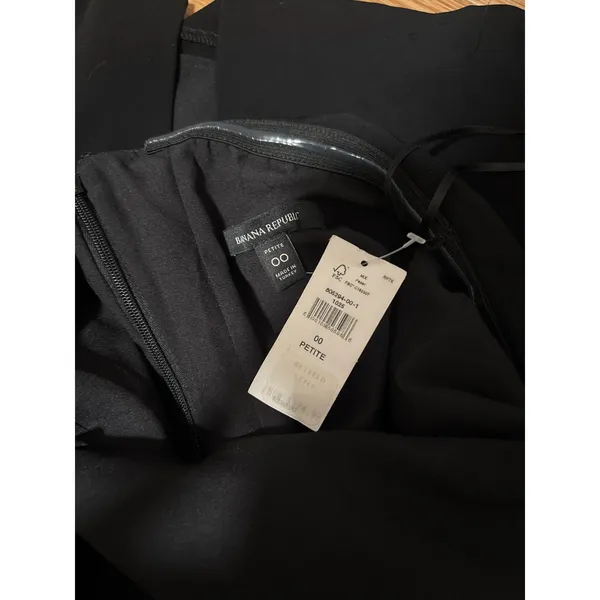 Banana Republic Black Foldover Column Maxi dress Stretch 00 Petite - Image 9