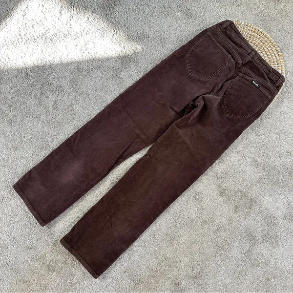 Rolla’s Women’s Original High Rise Straight Leg Corduroy Pants in Dark Brown 26 - Image 7