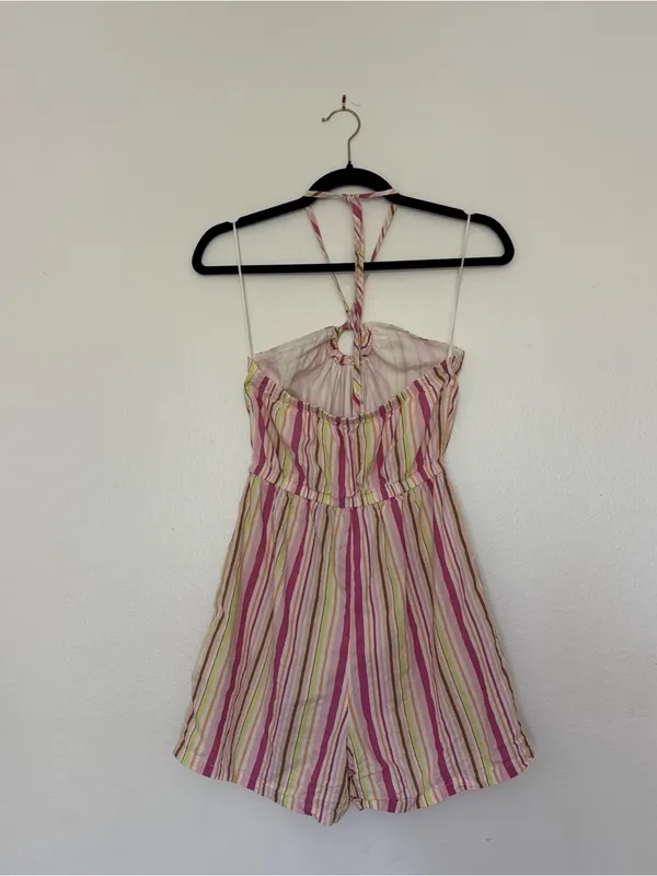 Old Navy Colorful Striped Romper with halter neck - Image 3